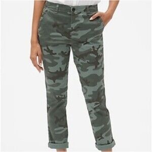 Gap Girlfriend chino ankle pants camo print size 00